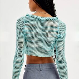 UO Lily Open-Knit Flyaway Cardigan